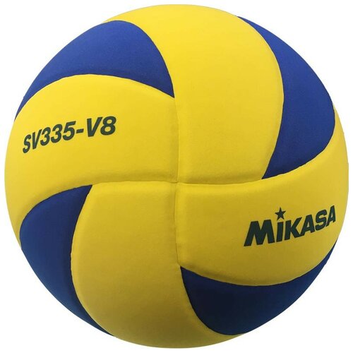 Мяч для вол. на снегу MIKASA SV335-V8, р.5, FIVB Appr, синт. пена ТПЕ, клееный, бут. кам, жел-син профессиональный мяч для волейбола из пу для мужчин и женщин тренировочный мяч официальный размер для прикосновения веса пляжного волей