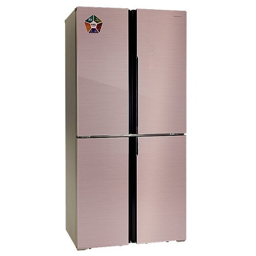 Холодильник трехкамерный HIBERG RFQ-490DX NFGP No Frost, Side by Side, розовое стекло