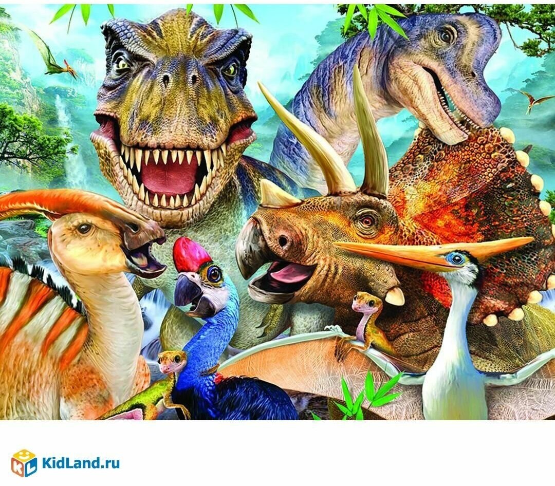 Пазл Super 3D Динозавры селфи, 100 детал.