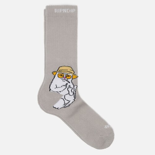 Носки  унисекс RIPNDIP, высокие, размер 40-46, серый