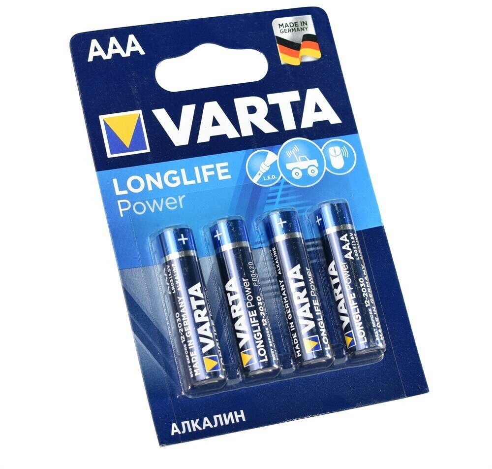 Батарейка VARTA LONGLIFE POWER LR03 AAA мизинчиковые 4 шт