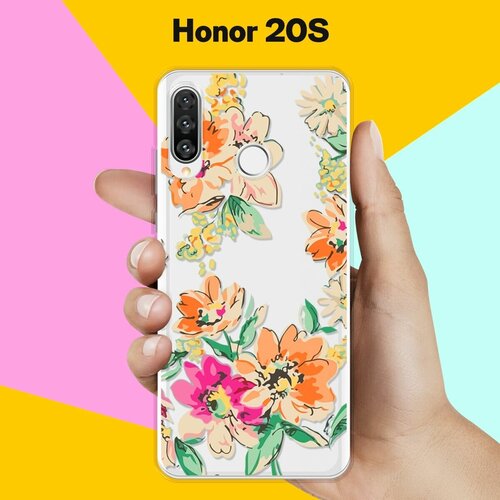 Силиконовый чехол Цветы оранжевые на Honor 20s силиконовый чехол розовые цветы на honor 20s