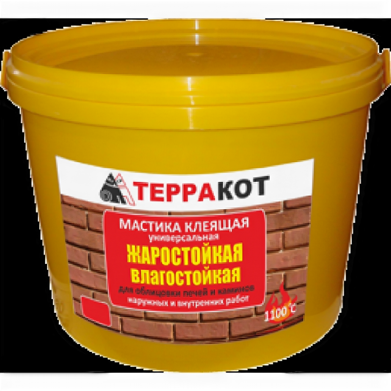 Мастика клеящая влагостойкая, жаростойкая "Терракот", 9 кг