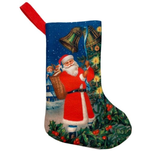 Новогоднее украшение Носок для подарков 'Дед Мороз' 77361
