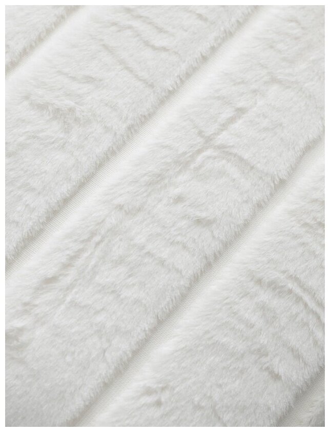 Плед TexRepublic Кролик однотонный полосы искусственный мех, 200х220, белый (24875) . - фотография № 2