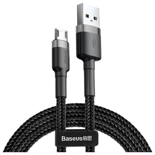 Кабель Baseus carfule USB - Micro 2.4A 0.5 м Серый + Черный CAMKLF-AG1） кабель baseus cafule cable micro usb 2 4 a 1м black and red