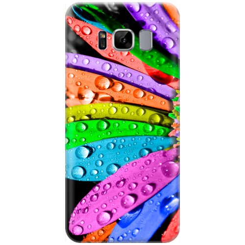 ультратонкий силиконовый чехол накладка для samsung galaxy a32 с принтом разноцветные листья в каплях Ультратонкий силиконовый чехол-накладка для Samsung Galaxy S8 с принтом Разноцветные листья в каплях