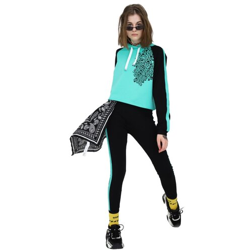 фото Спортивный костюм nota bene размер 116, черный/мятный