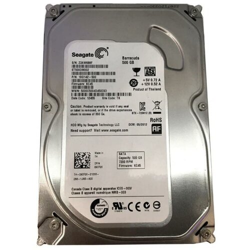 Жёсткий диск HDD 500 Gb SATA 6Gb/s Seagate Barracuda 7200.12 3.5