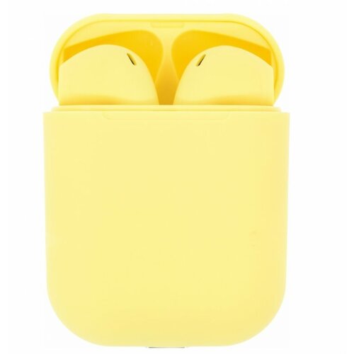 Наушники беспроводные TWS inPods 12 Macaron 5.0 (с боксом для зарядки) (Bluetooth) желтый беспроводные наушники tws inpods 12 серый