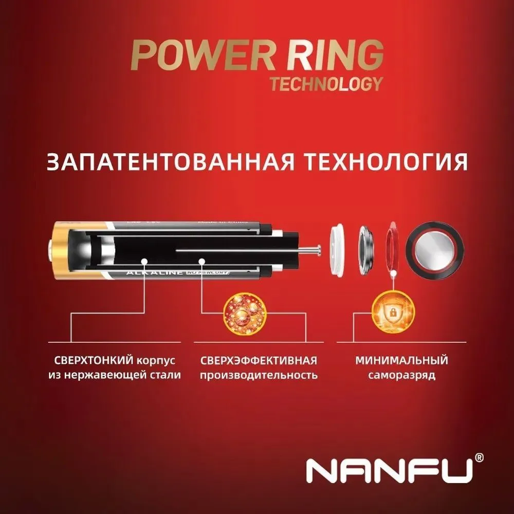 Батарейка Nanfu AAA LR03 6B 6шт Fujian Nanping Nanfu Battery Co., Ltd - фото №2
