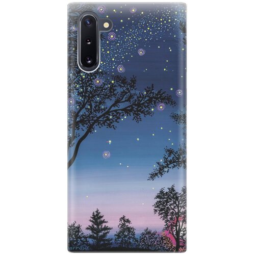 фото Силиконовый чехол на samsung galaxy note 10 / самсунг ноут 10 с принтом "деревья и звезды" gosso