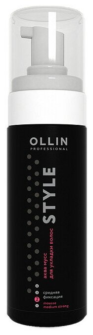 OLLIN Professional аква-мусс Style средней фиксации, 150 мл, 193 г