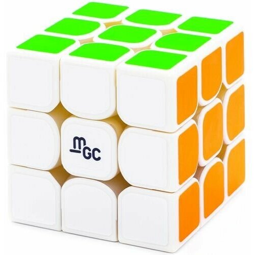 Кубик рубика YJ 3x3 MGC Белый пластик yj mgc megaminxed 3x3 magnetic stickerless professional magic cube yongjun mgc 12 sides speed cubes cubo magico education toy