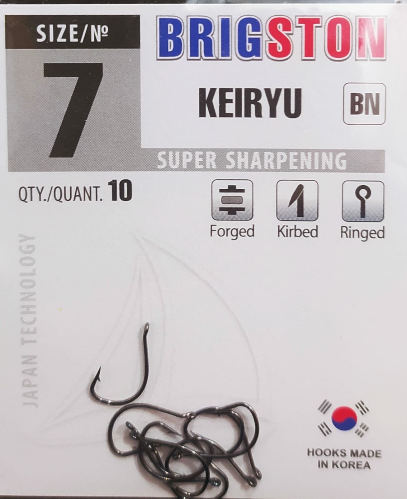 Рыболовные крючки Brigston Keiryu (BN) №7 упаковка 10 штук