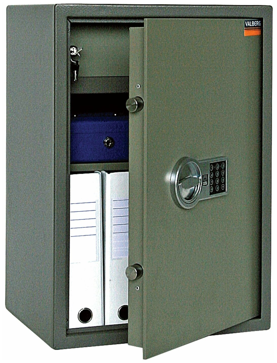 Сейф офисный взломостойкий VALBERG ASM-63 T EL, электронный + ключевой замок, оттенок коричневого с эффектом молотковой эмали, 440 х 630 х 355 мм