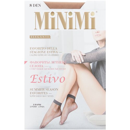 фото Капроновые носки minimi estivo 8 den, 2 пары, размер 0 (one size), daino