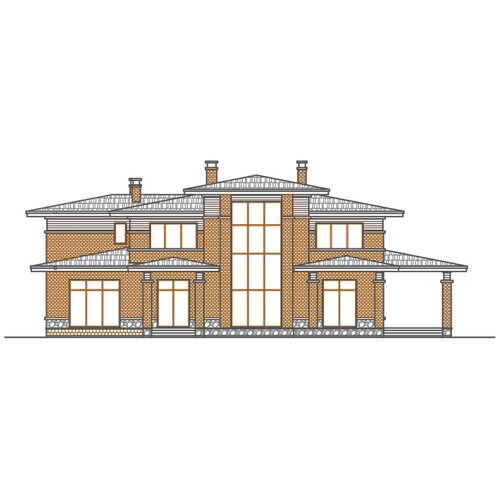 Проект газобетонного дома Catalog-Plans-45-64ZGL (344,92кв.м, 19,9x13,8м, газобетон 400)