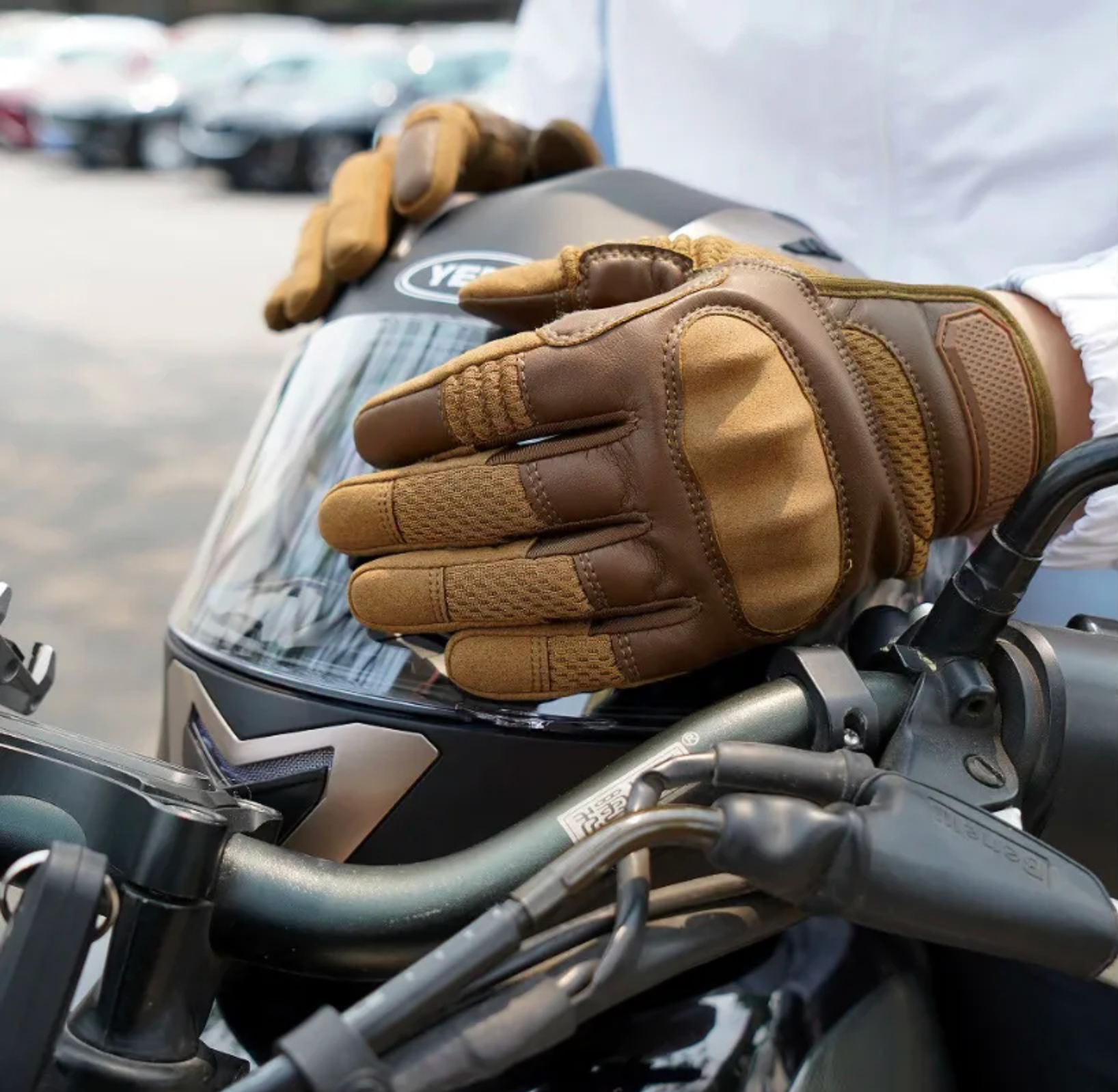 Кожаные мото перчатки для мотоцикла c защитой суставов