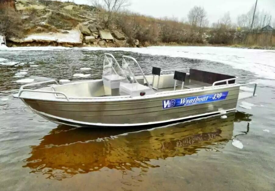Моторная лодка Wyatboat-430DC/ Алюминиевый катер/ Лодки Wyatboat