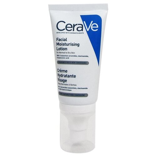 лосьон увлажняющий moisturising lotion 236 мл CeraVe Facial Moisturising Lotion Увлажняющий лосьон для лица, 52 мл