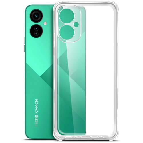 Cиликоновый чехол на Tecno Camon 19 Neo (Техно Камон 19 нео) противоударный прозрачный с усиленными углами защитными бортами Bumper Case, Miuko cиликоновый чехол на tecno spark 9 pro техно спарк 9 про противоударный прозрачный с усиленными углами защитными бортами bumper case miuko