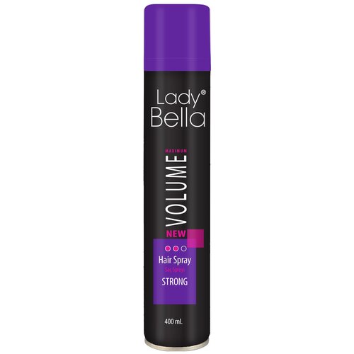 Lady Bella Лак для волос Strong, экстрасильная фиксация, 400 г, 400 мл лак для волос 2 штуки lady bella extra strong 400 мл