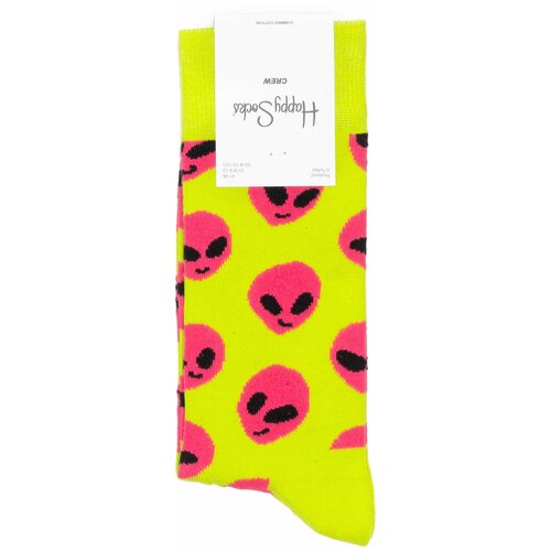 фото Женские носки happy socks средние, фантазийные, на новый год, размер 36-40, желтый, красный