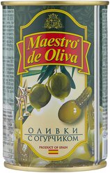 Maestro De Oliva Оливки на огурчике в оливковом масле без косточки, 300 г