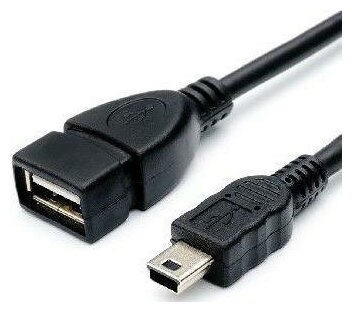 Atcom USB - miniUSB (АТ12822), 0.1 м, 1 шт., черный..