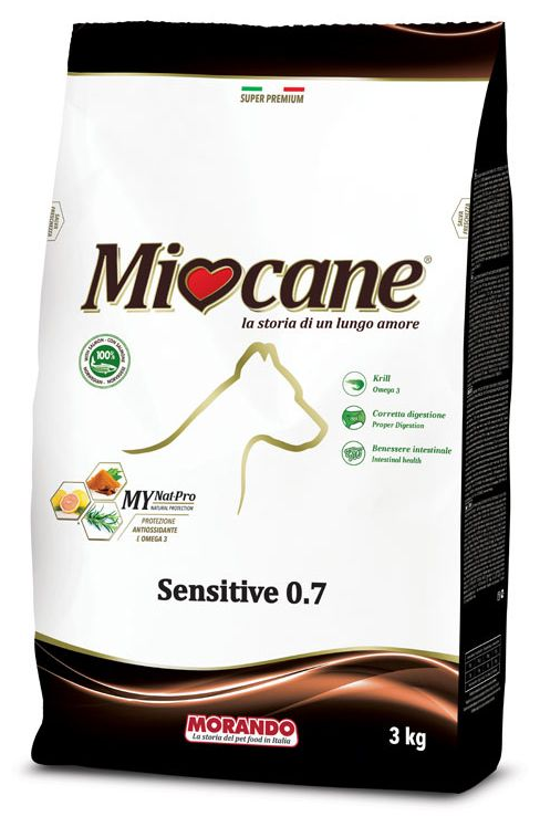 Miocane Adult Sensitive сухой корм для взрослых собак с чувствительным пищеварением, с лососем - 3 кг