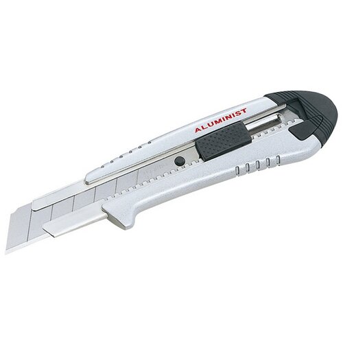 фото Ac700sb нож tajima aluminist, 25 мм, серебристый алюминиевый корпус, 3 лезвия, автофиксация