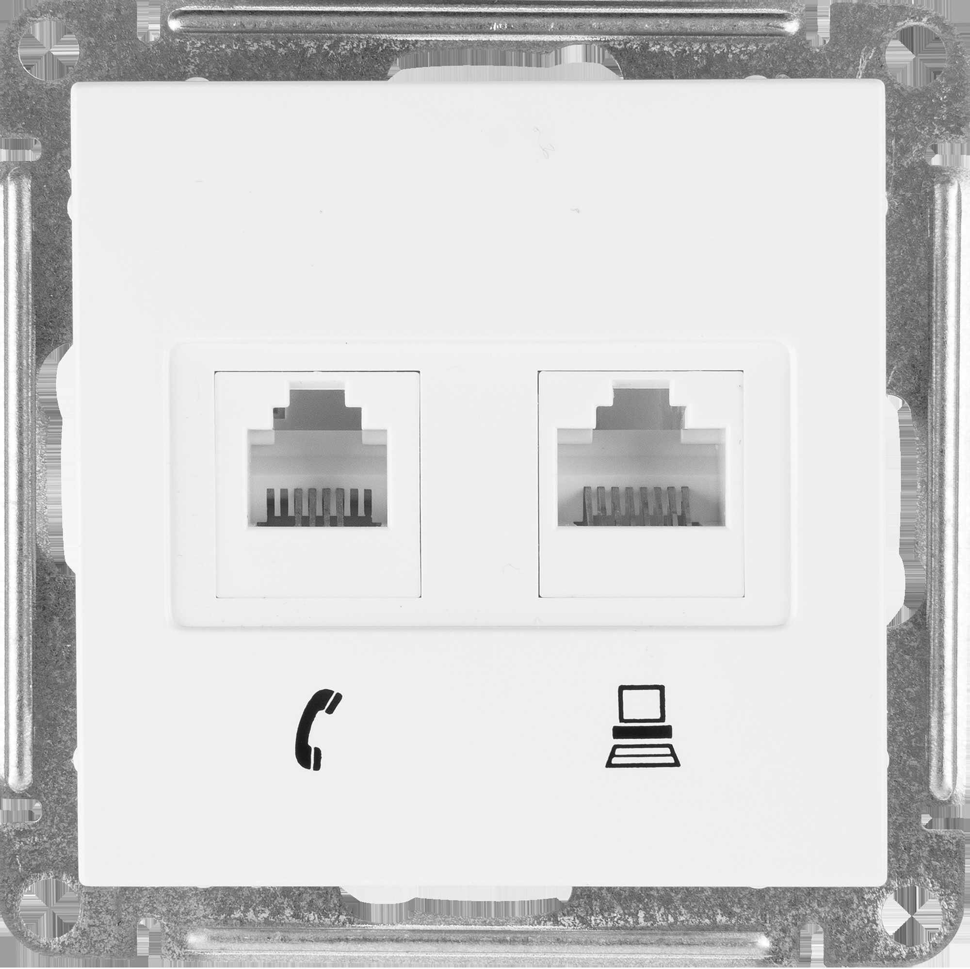 Телефонная/компьютерная розетка встраиваемая Schneider Electric W59 RJ11 цвет белый