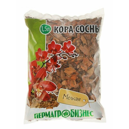 Кора сосны мелкая для грунта или мульчи (фракция 1-2 см) 1,5 литра