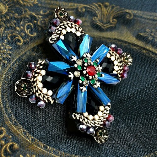 фото Брошь, кристаллы swarovski, кристалл, синий belbars