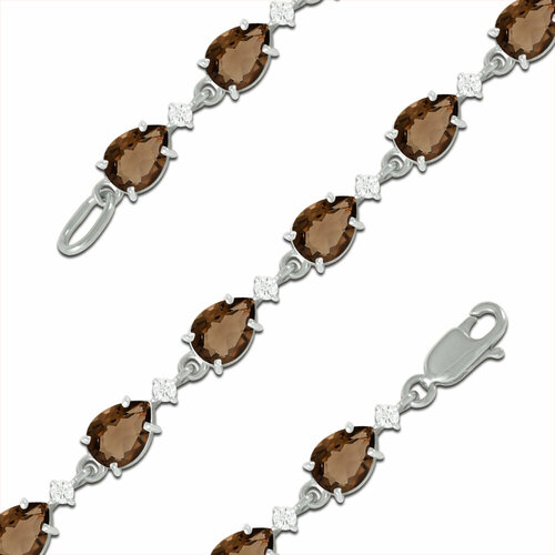 Браслет EFREMOV, серебро, 925 проба, фианит, длина 19.5 см.