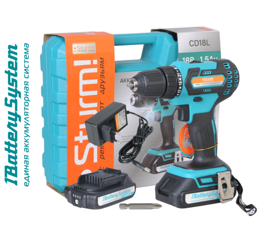 фото Аккумуляторный шуруповерт Sturm! CD18L 1BatterySystem