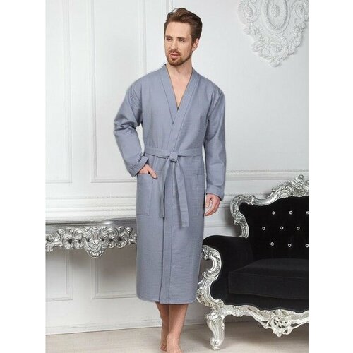 Халат Lika Dress, размер 62, серый мужской льняной халат жакет кимоно большого размера 5xl с вышивкой в китайском стиле 2021