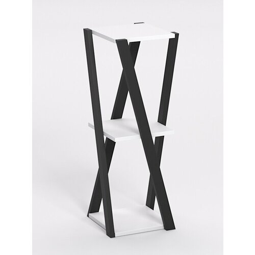 Подставка для цветов №9 в стиле лофт, Белый 30 x 30 x 80 см