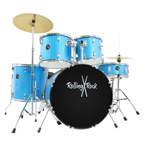 Ударная установка Rolling Rock JR-2225C Blue Sapphire (Полный комплект с тарелками и стулом) синий