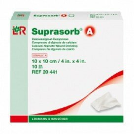 Повязка Suprasorb A (Супрасорб А) кальциево-альгинатная для заживления и очищения ран, 10х10см, 20441 (Поштучно (1 штука))