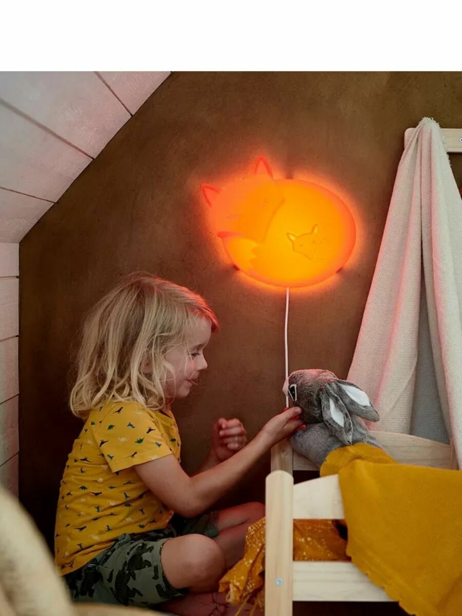 фото Бра светодиодное для детской IKEA UPPLYST упплист, "лиса",1.6 Вт, оранжевый