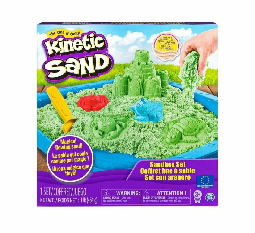 Песок кинетический Kinetic Sand с коробкой и инструментами 454г, Green, 6029059