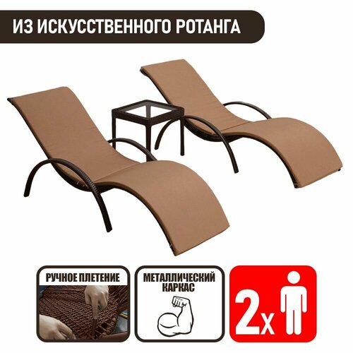 Комплект анатомических шезлонгов из искусственного ротанга Изи Дуэт Easy Duet 45080₽