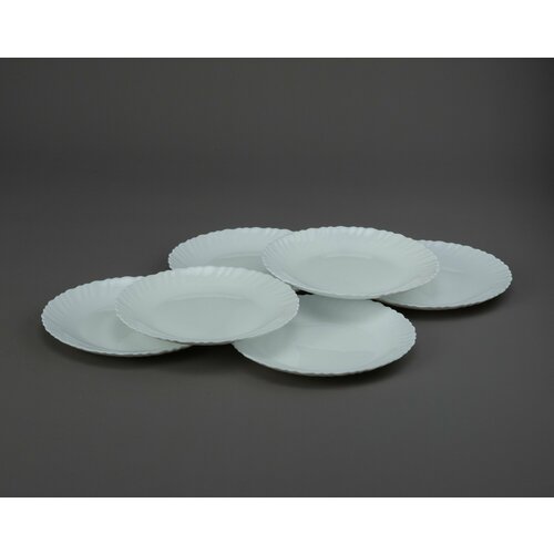 Тарелка 19 см плоская стеклокерамика Белая Комплект - 6 шт 776₽