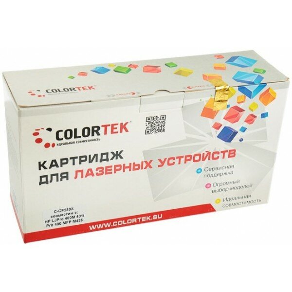 CF280X Colortek совместимый черный тонер-картридж для HP LaserJet Pro 400 M401/ M425 (6 900стр)