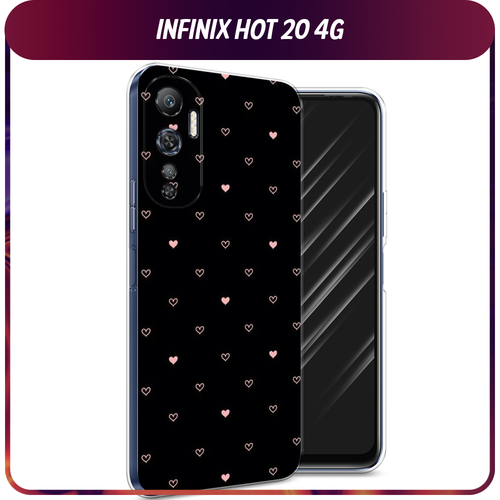 Силиконовый чехол на Infinix Hot 20 4G / Инфиникс Хот 20 4G Чехол с сердечками силиконовый чехол на infinix hot 20 4g инфиникс хот 20 4g абстракция живопись