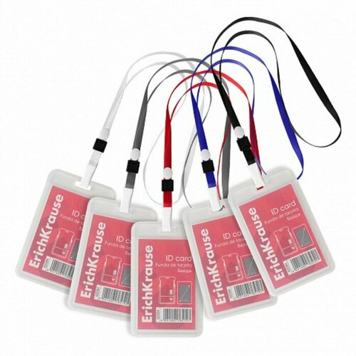 ErichKrause Бейдж вертикальный 54 х 85 мм ErichKrause слайдер прозрачный корпус текстильная лента цвет микс 286₽