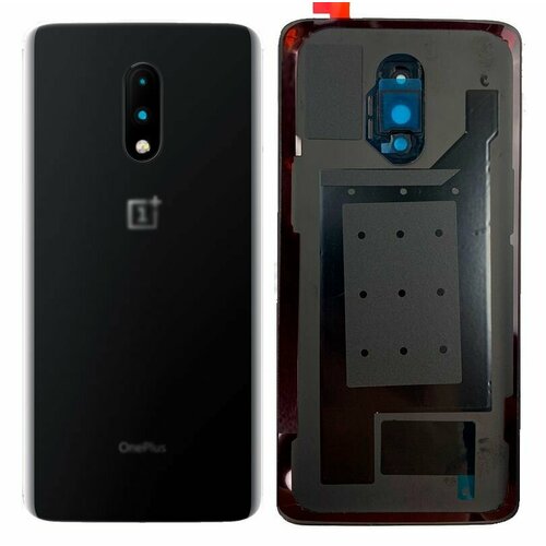 Задняя крышка для смартфона OnePlus 7 серая (Mirror Gray) со стеклом камеры серый