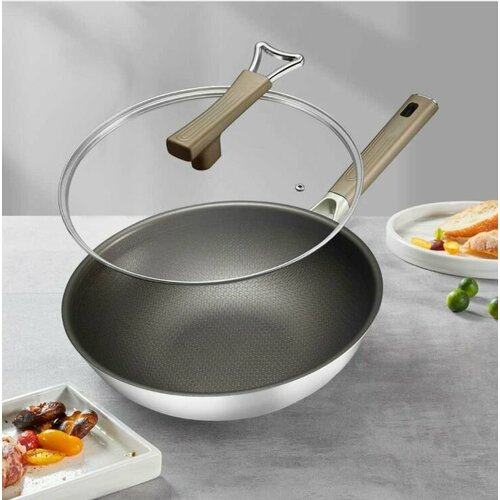 Сковорода Вок Crystal Kitchen с антипригарным покрытием 32 см JC-TDCG01